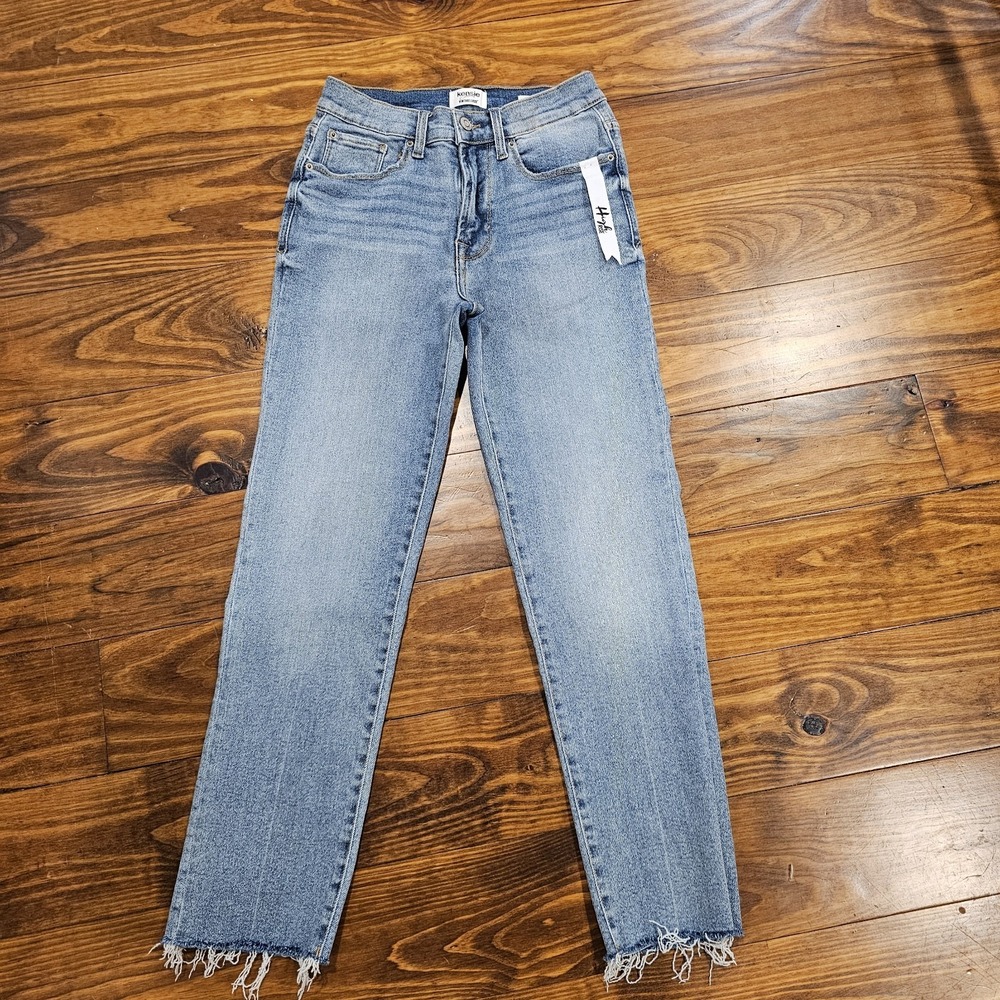 Kensie Jeans The Slim Vintage Luxe Lightwash Jean 2/26 Raw Hem Stretch Jean